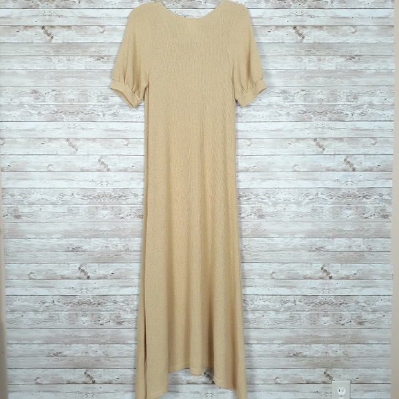 NWOT Free People Beach Maxi Dress SP Yellow Short Sleeve 929 - Picture 2 of 5